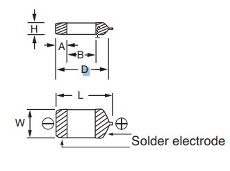 Mechanical Drawing - KYOCERA AVX F72 Conformal Low-Profile Electrolytic Capacitors